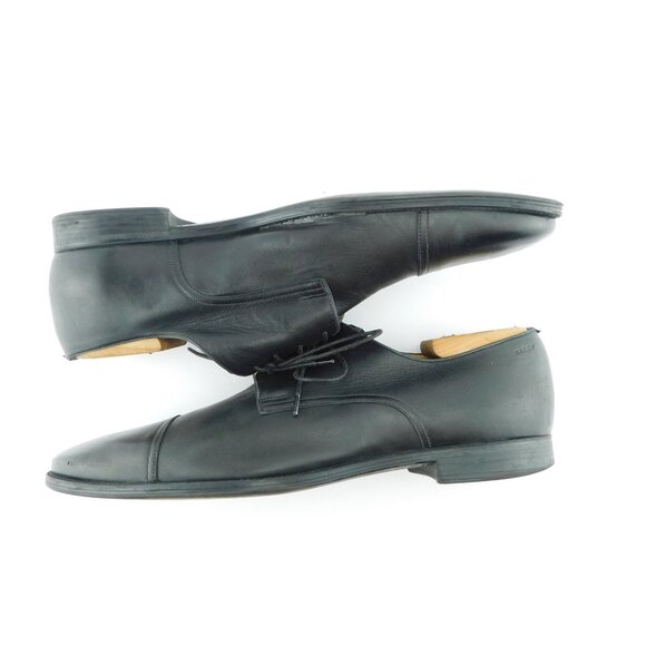 BALLY Black Soft Leather Cap Toe Lace-up Oxfords 11 - Picture 4 of 8